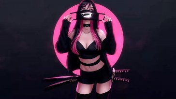 katana pinky girl live wallpaper