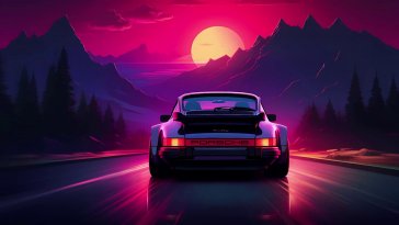 porsche 911 synthwave live wallpaper