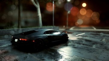 black lamborgini under the rain (nfs) live wallpaper