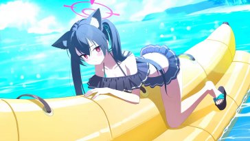 cat girl's banana boat adventure live wallpaper