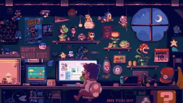 mario pixel room live wallpaper