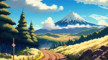 anime mountain landscape live wallpaper