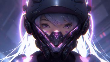 cyberpunk helmet beauty live wallpaper