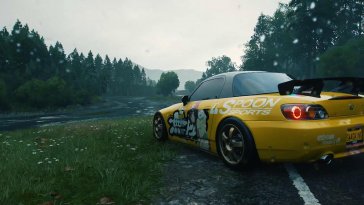 yellow honda in the rain (forza horizon 4) live wallpaper