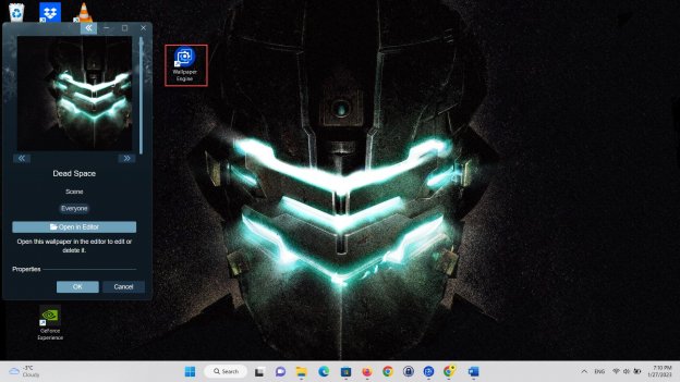 Wallpaper Engine software on desktop